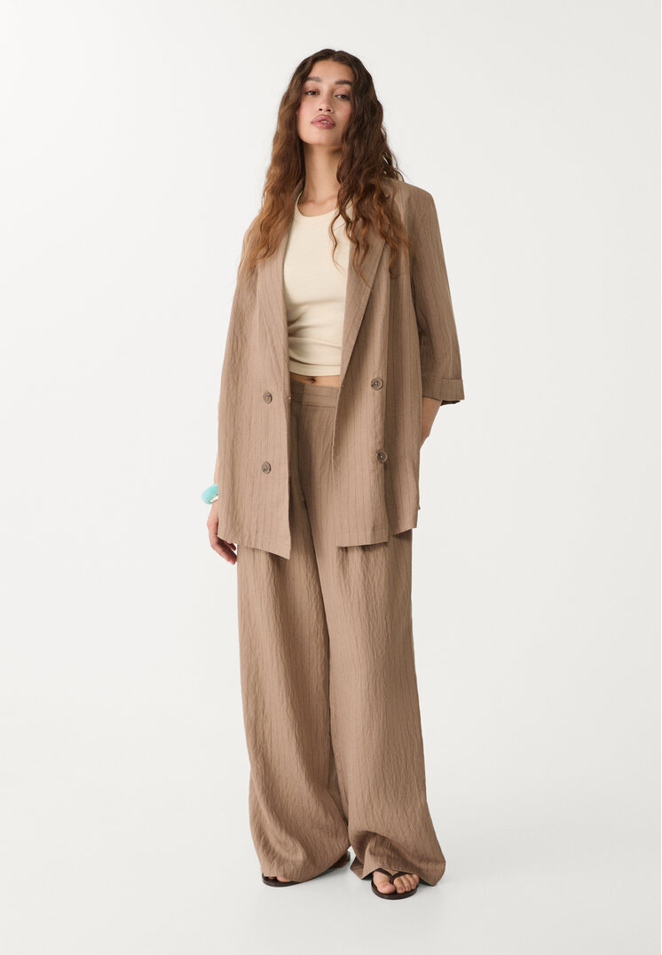 americana kimono rayas con lino