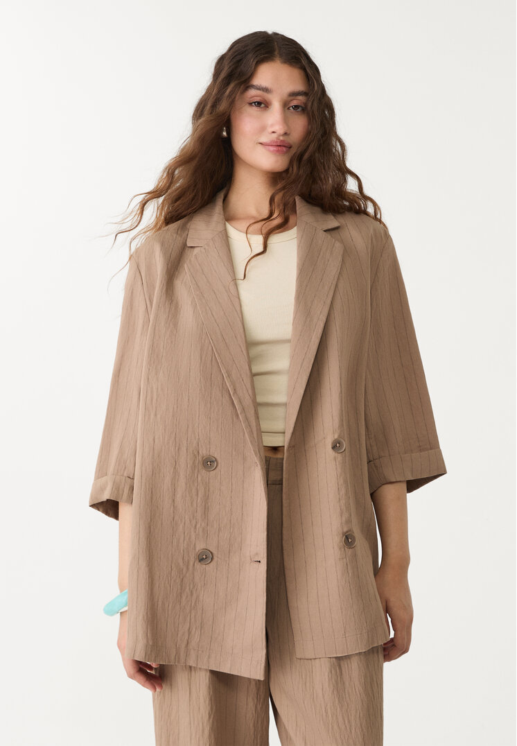americana kimono rayas con lino