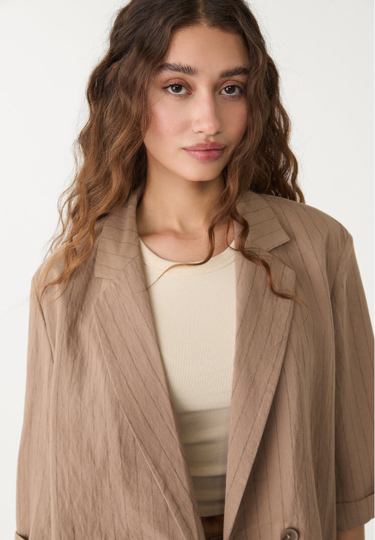americana kimono rayas con lino