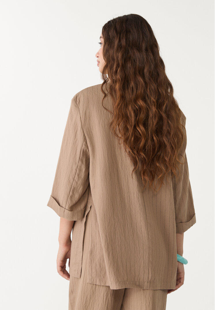 americana kimono rayas con lino