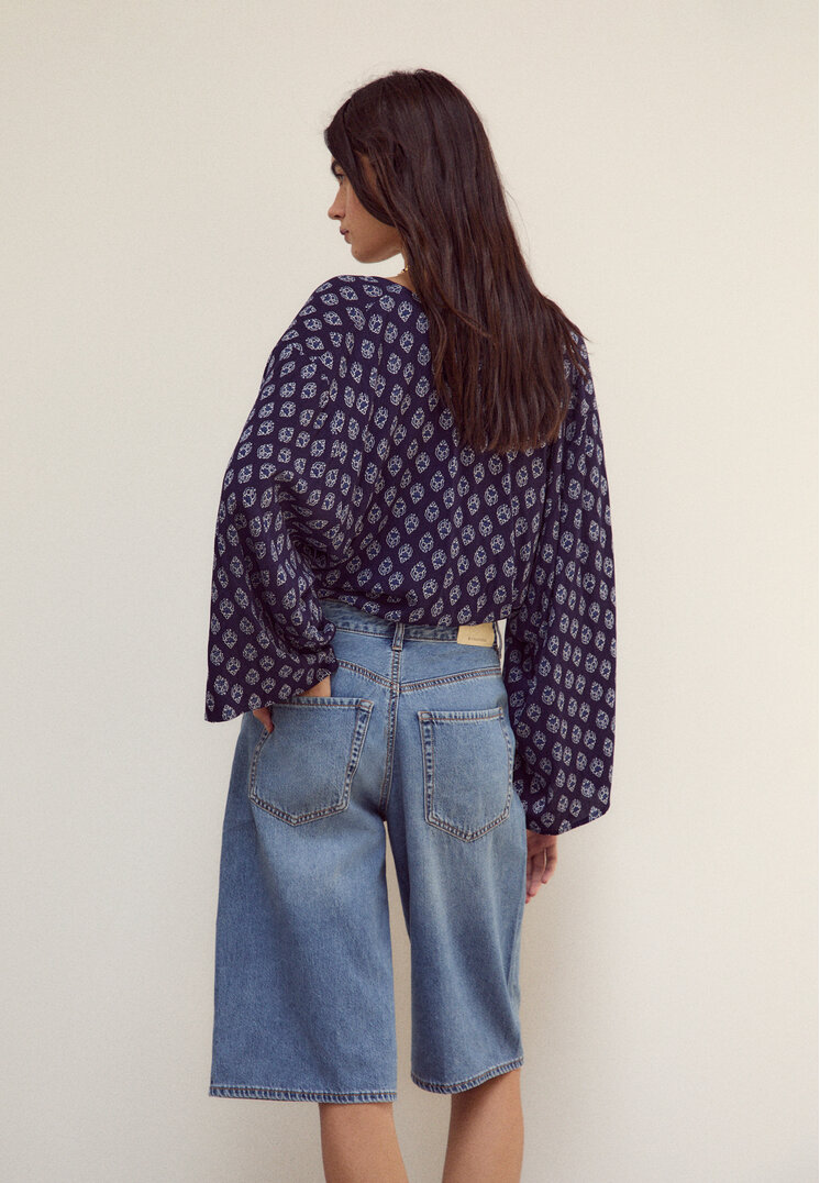 blusa fluida nudo