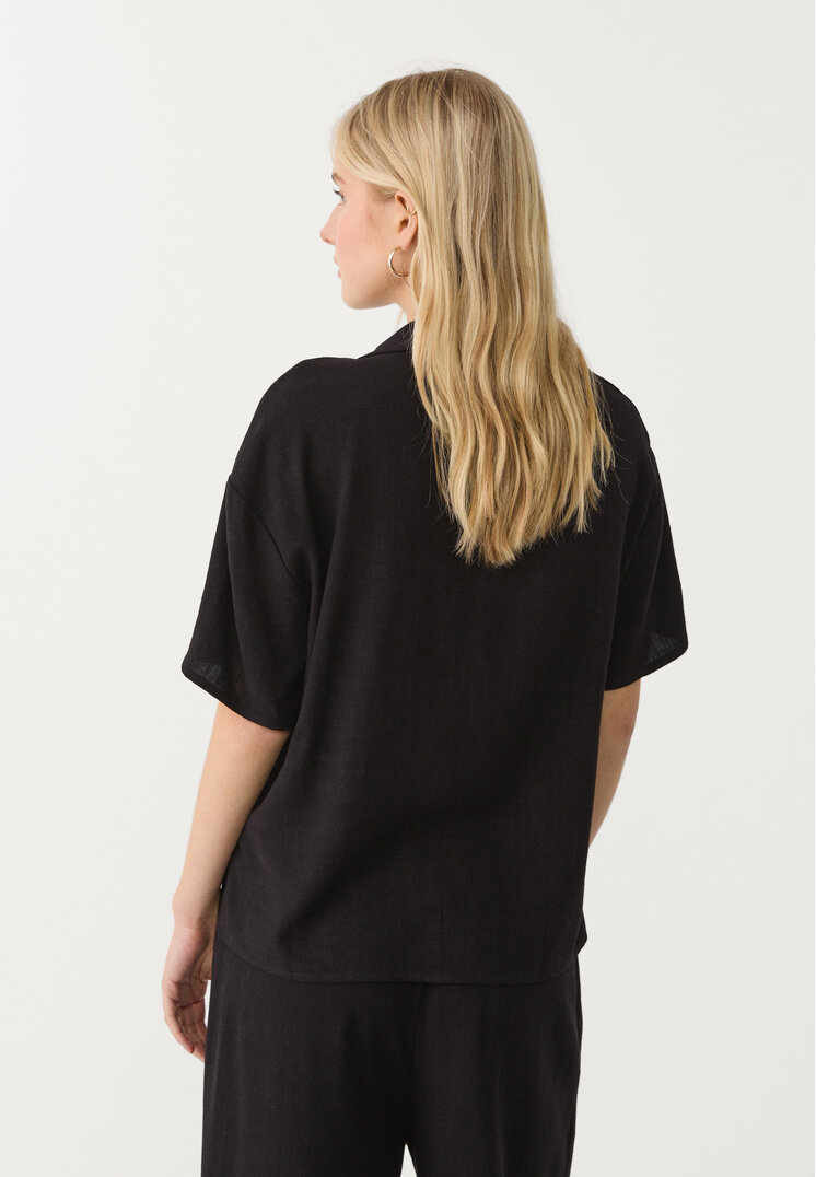 camisa manga corta con lino