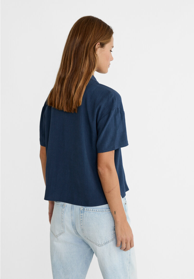 camisa manga corta con lino