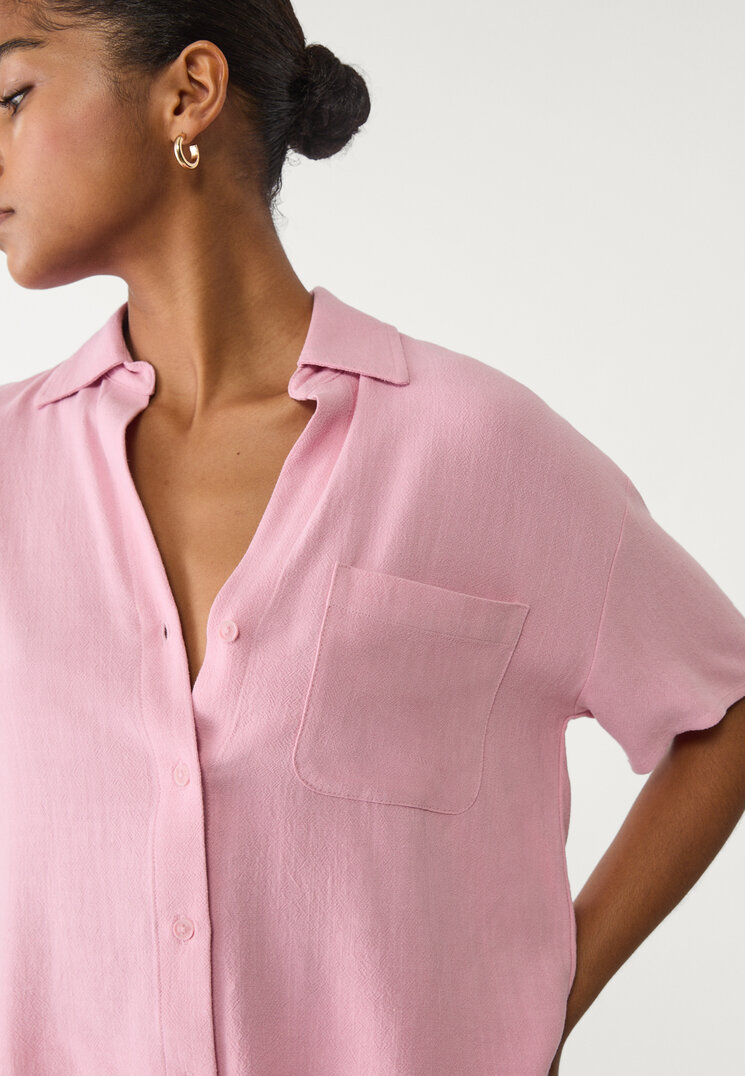 camisa manga corta con lino