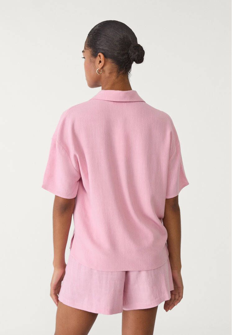 camisa manga corta con lino
