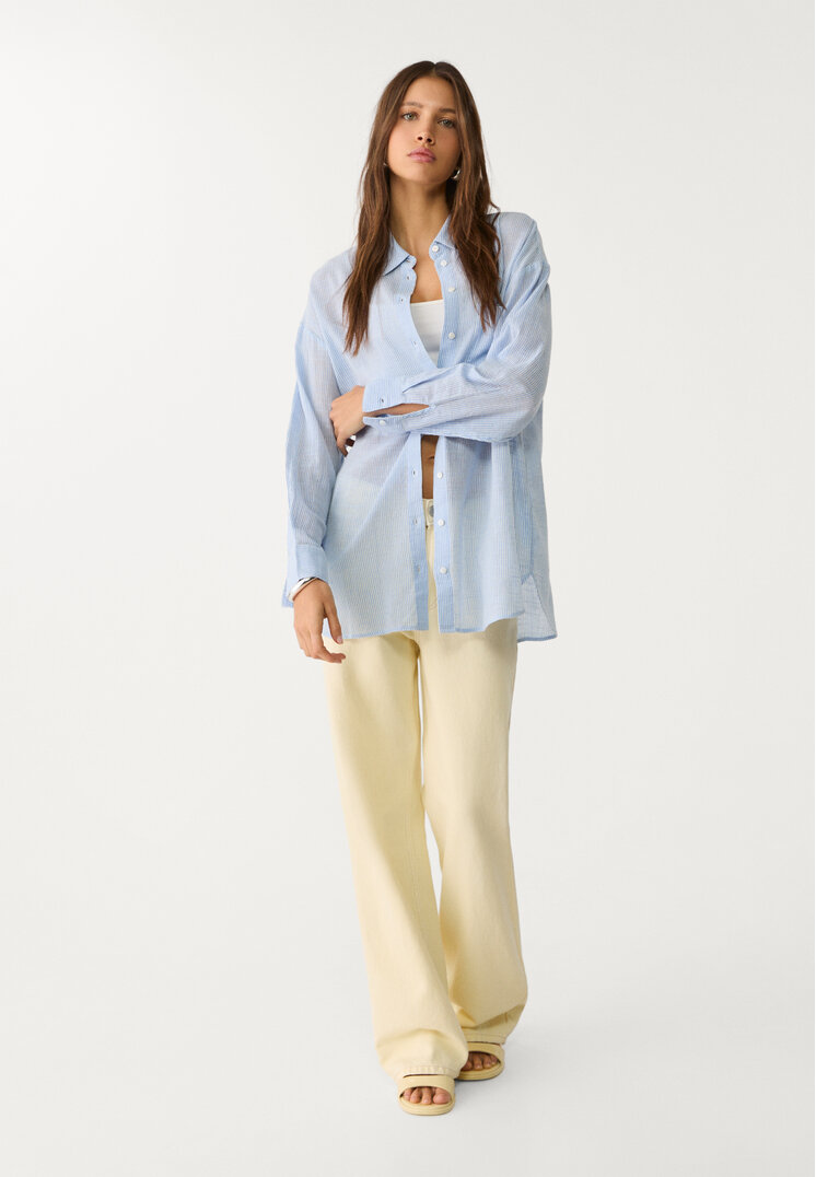 camisa basica fluida bolsillo