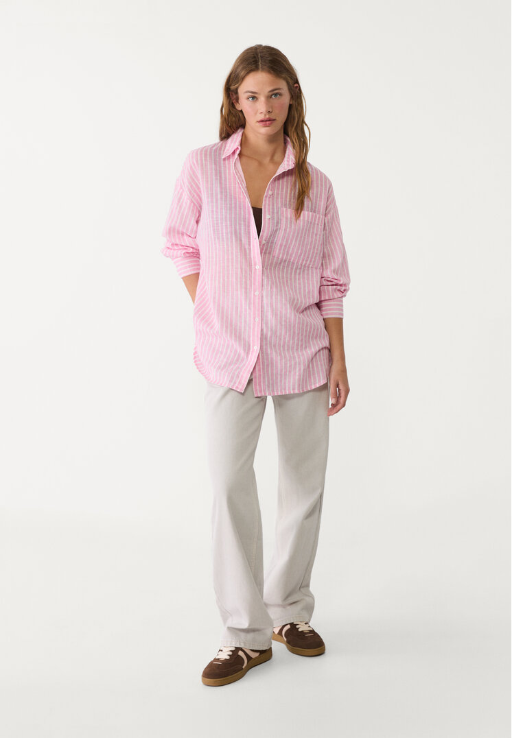 camisa basica fluida bolsillo