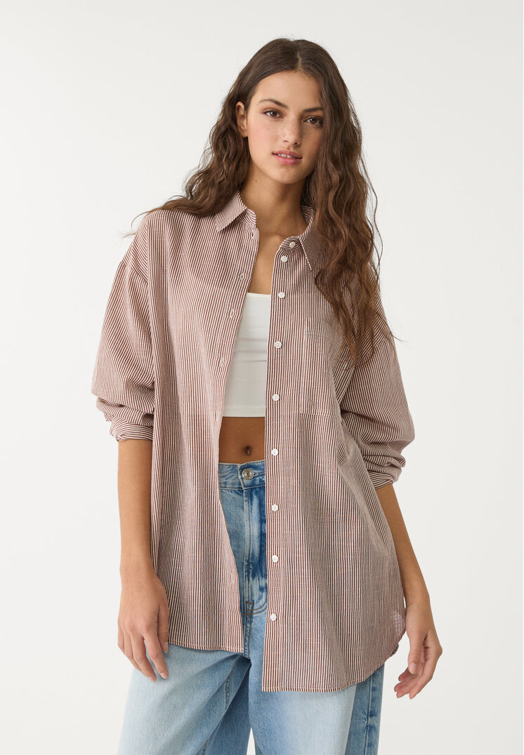 camisa basica fluida bolsillo