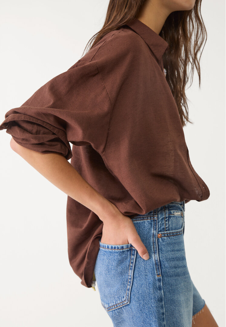 camisa fluida con lino