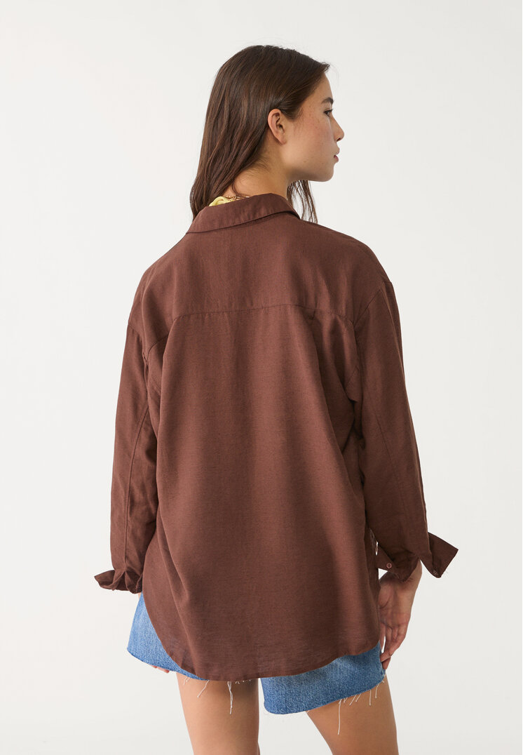camisa fluida con lino