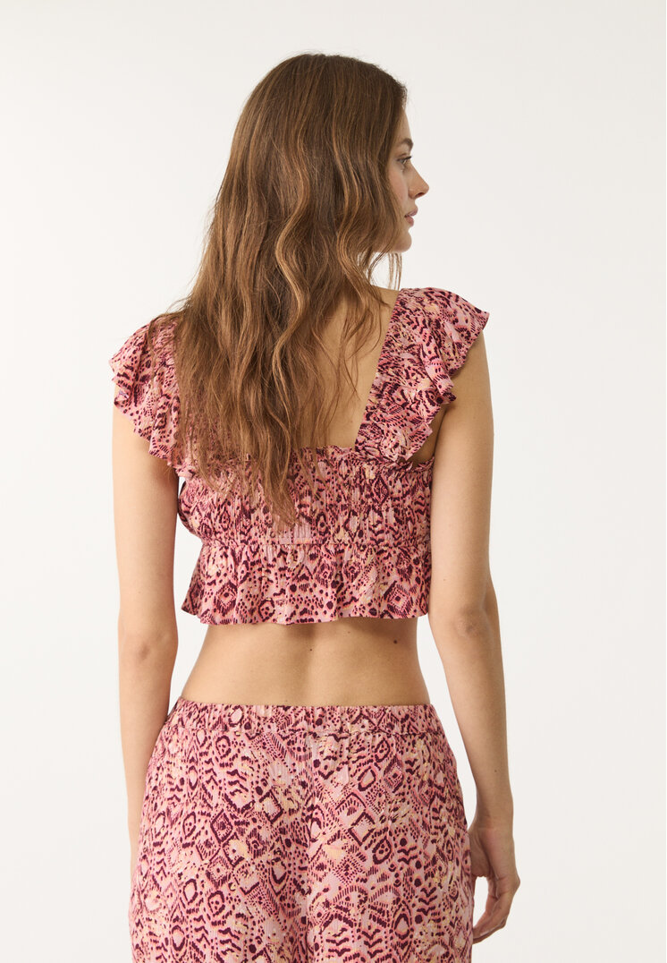 top fluido volantes estampado