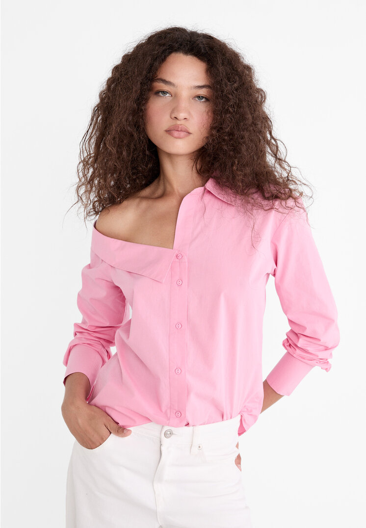 camisa popelin asimetrica
