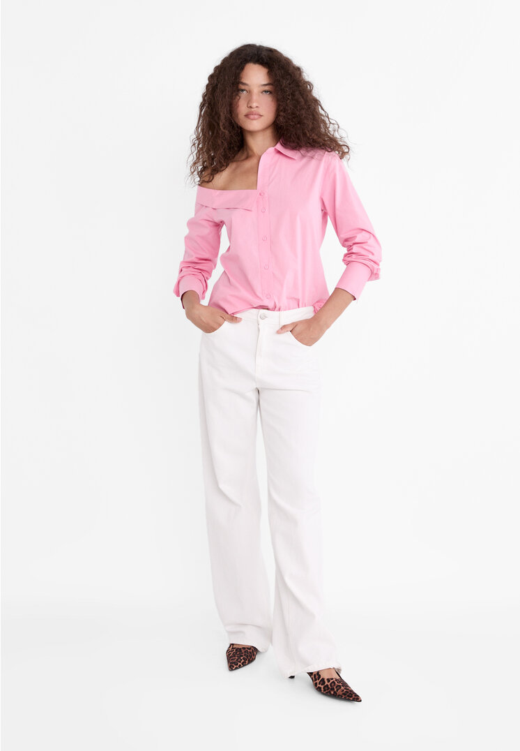 camisa popelin asimetrica