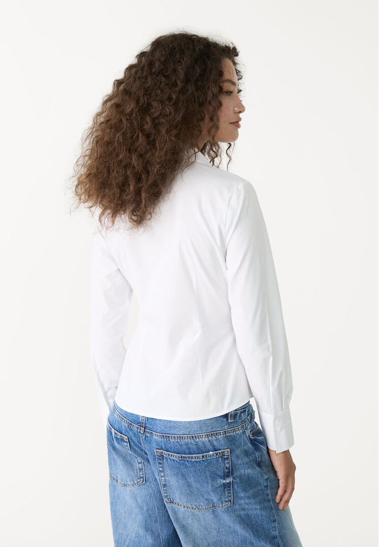 camisa fitted frunce bolsillo