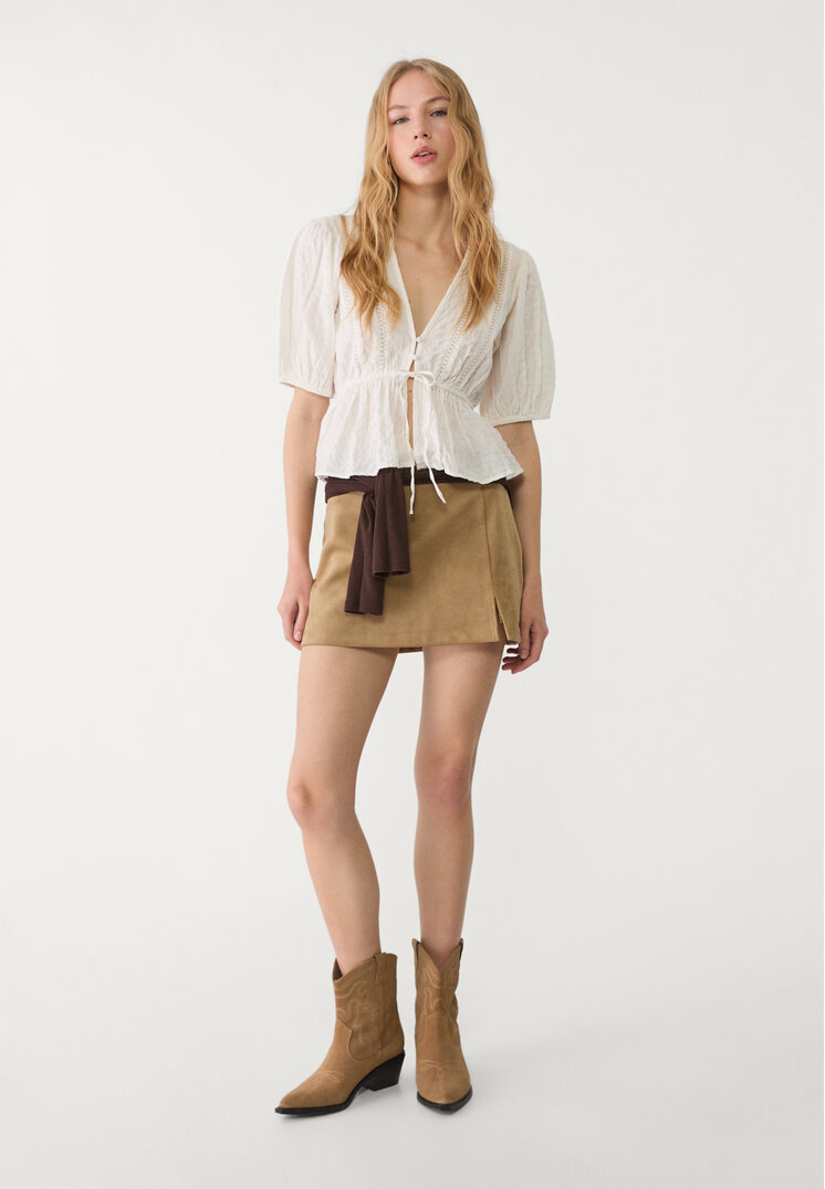 blusa fluida puntilla