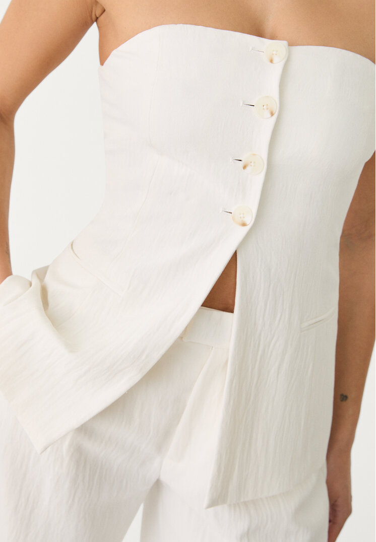 top bustier botones textura
