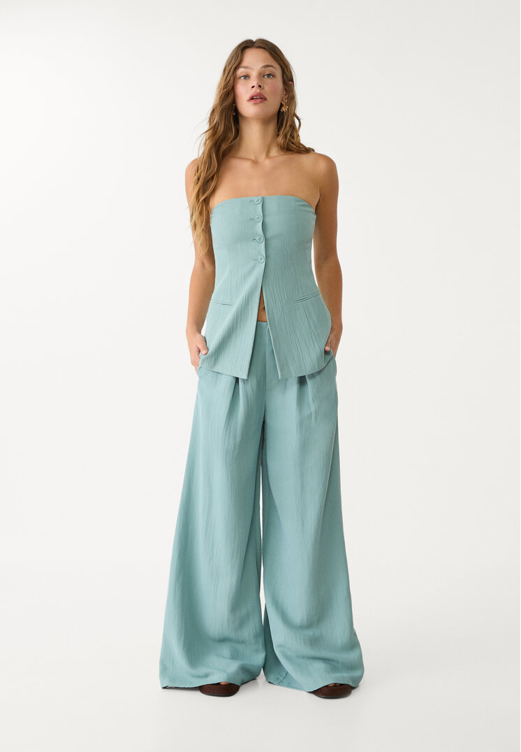top bustier botones textura
