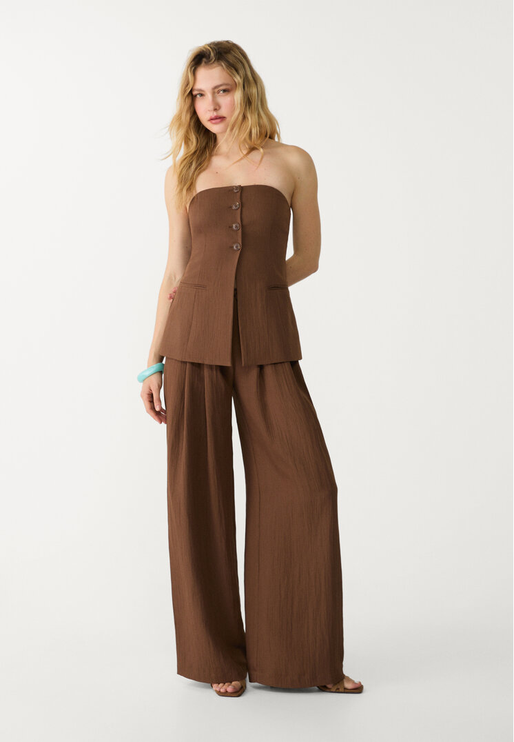 top bustier botones textura