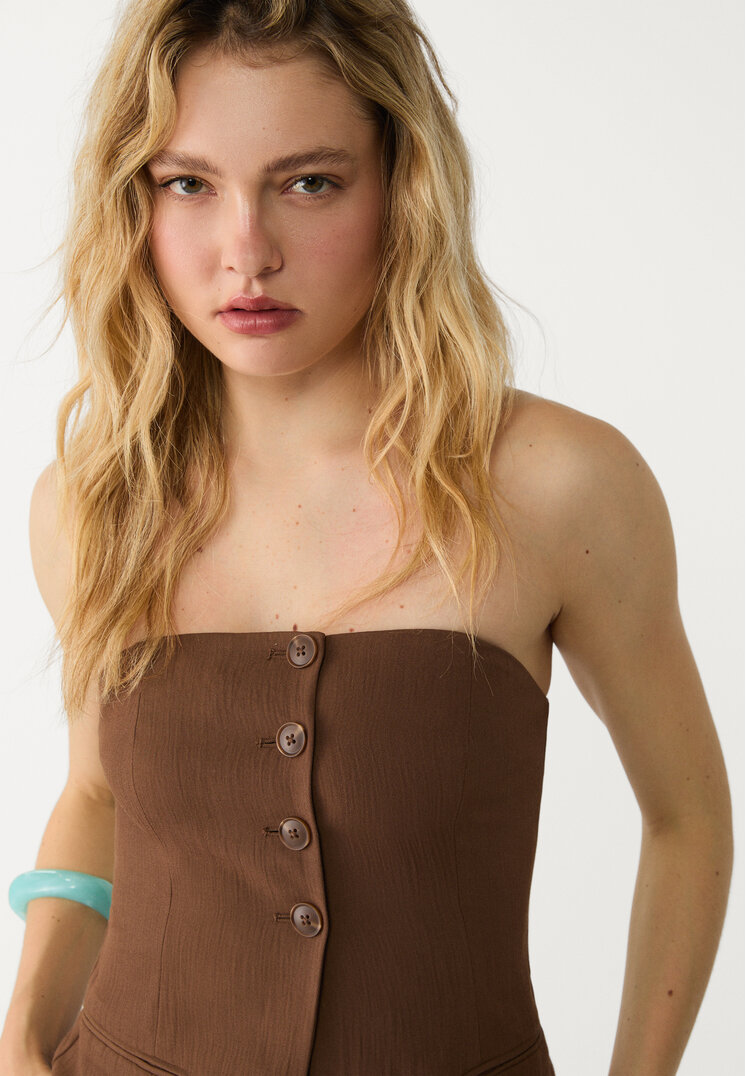 top bustier botones textura