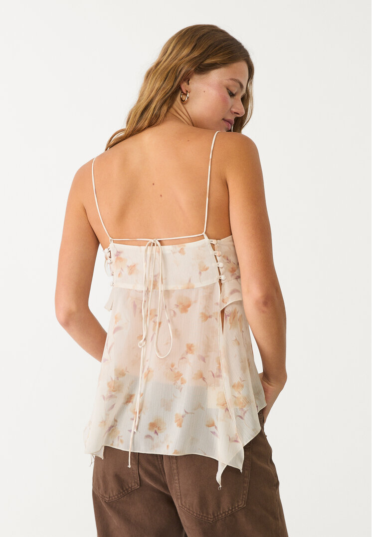 top fluido estampado volantes