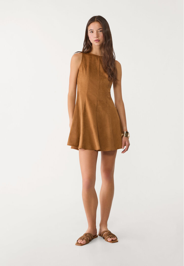 vestido corto efecto ante