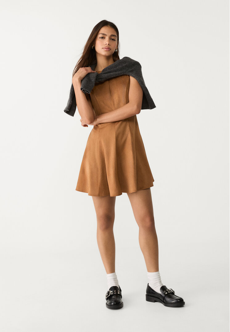 vestido corto efecto ante