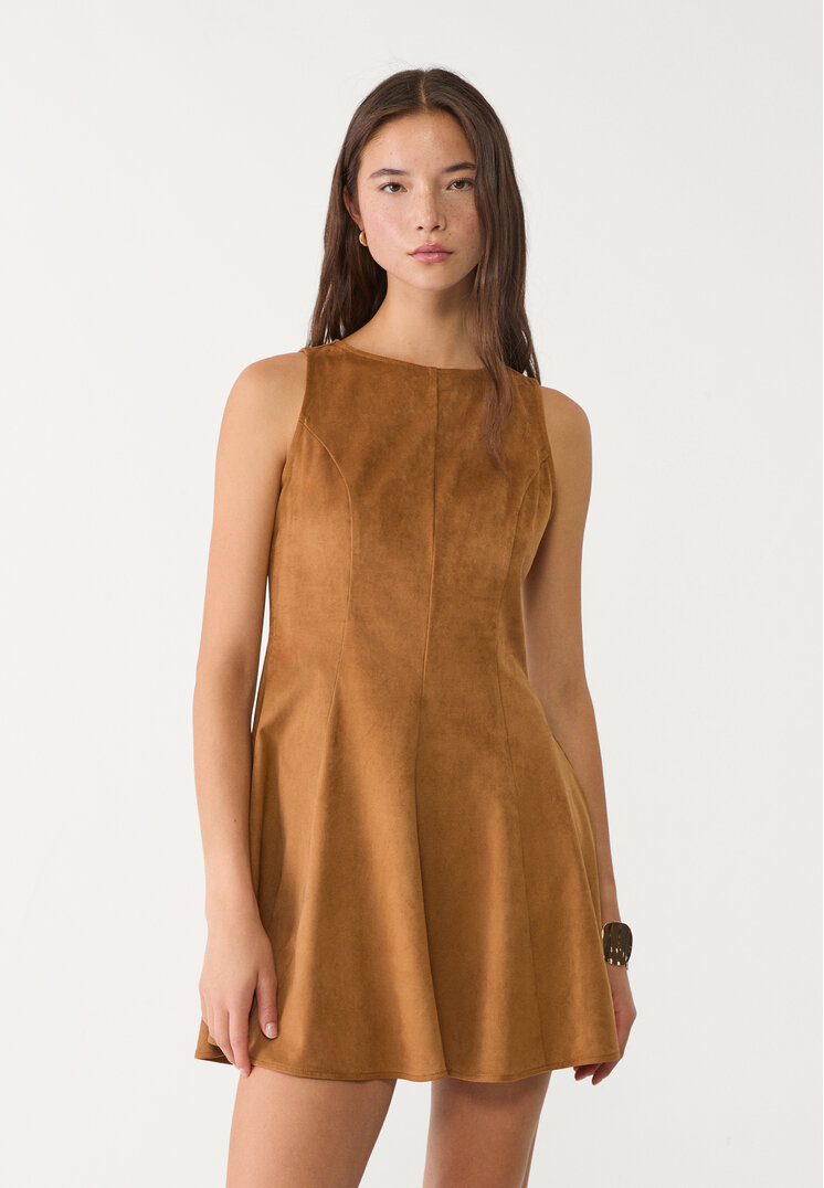 vestido corto efecto ante