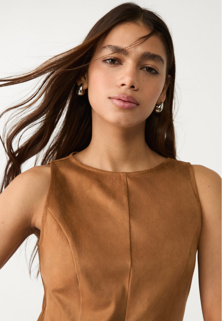 vestido corto efecto ante