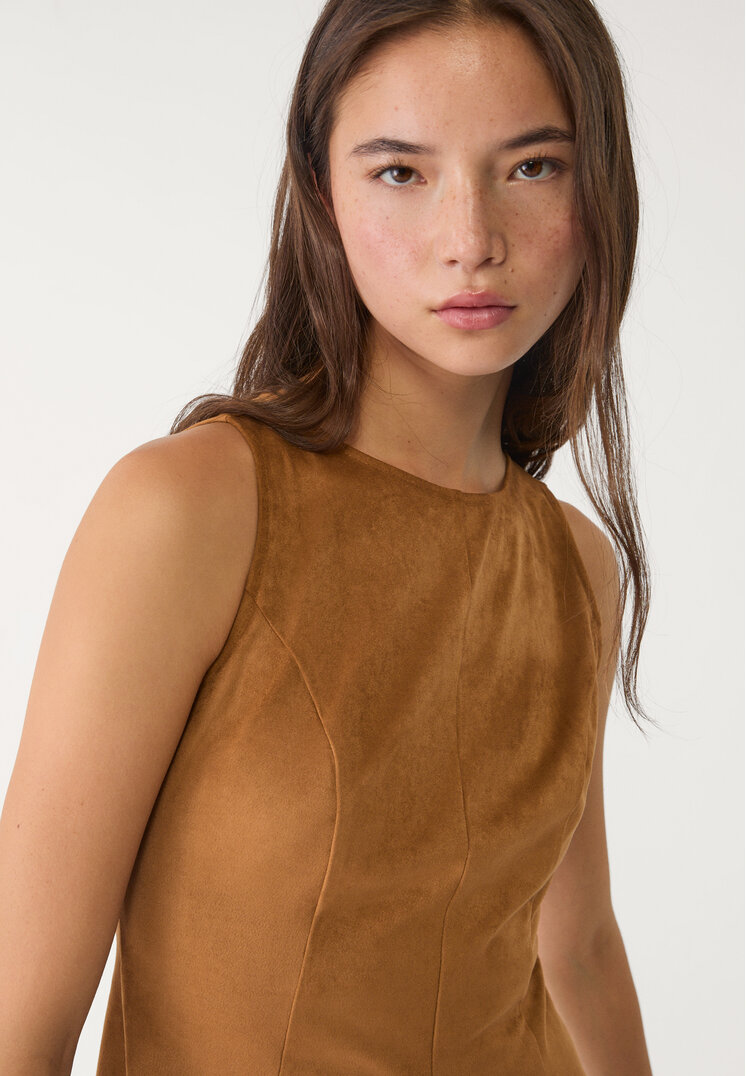 vestido corto efecto ante
