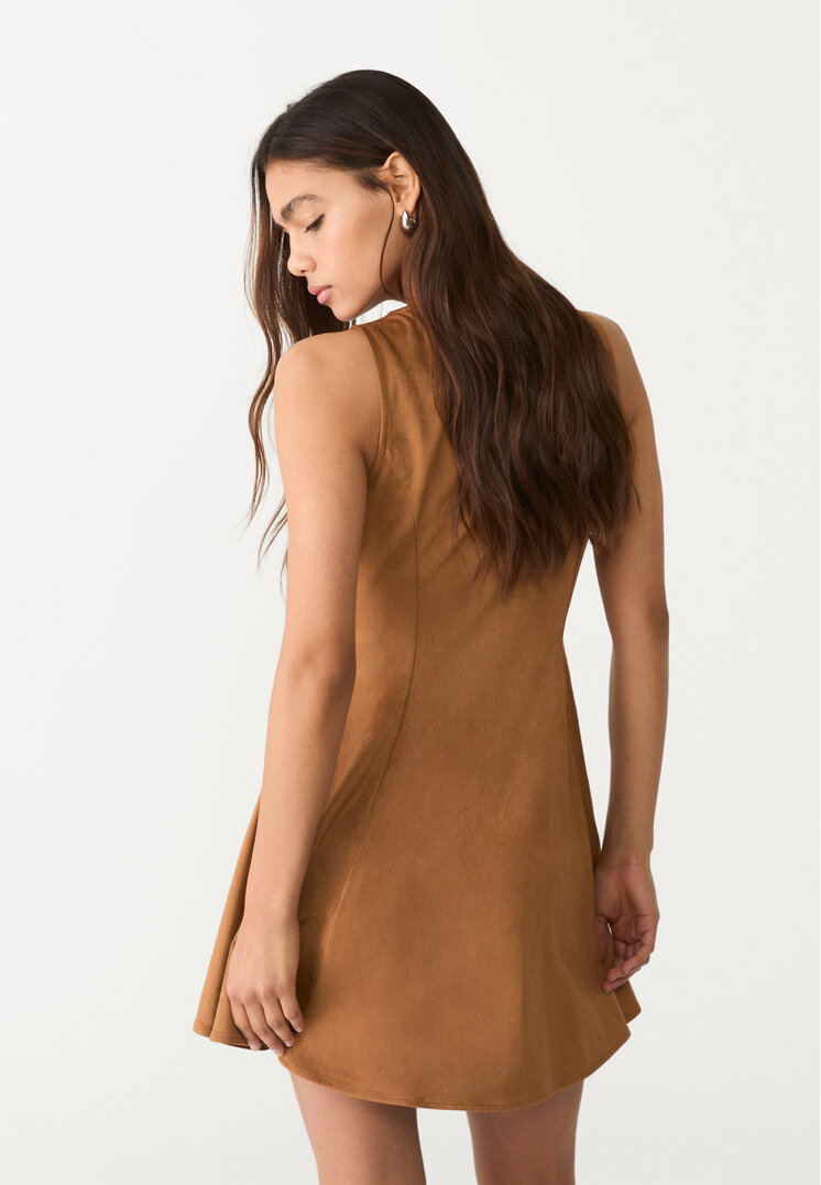 vestido corto efecto ante