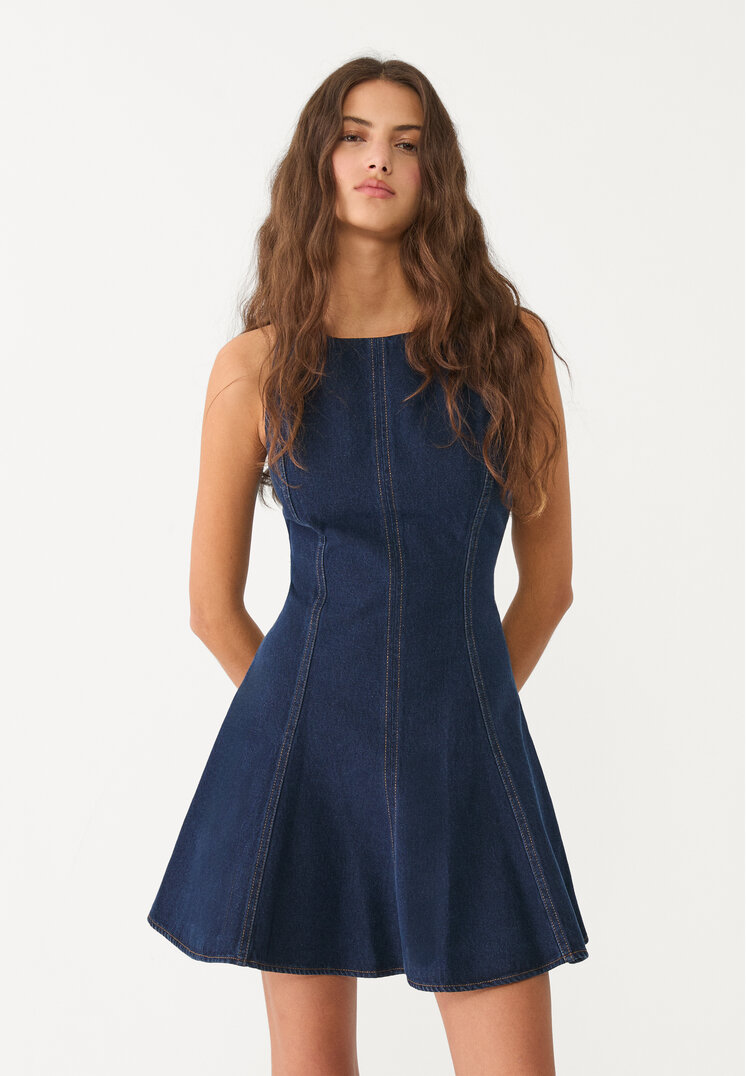 vestido corto denim