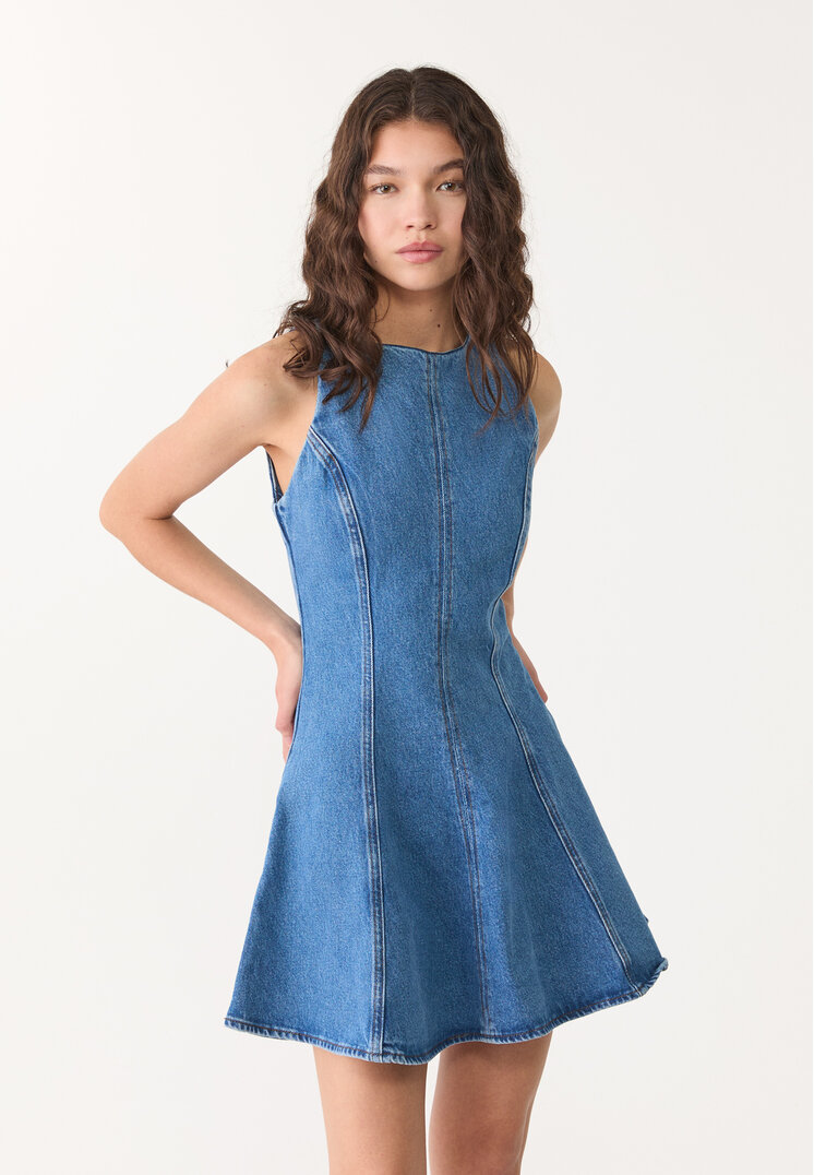 vestido corto denim