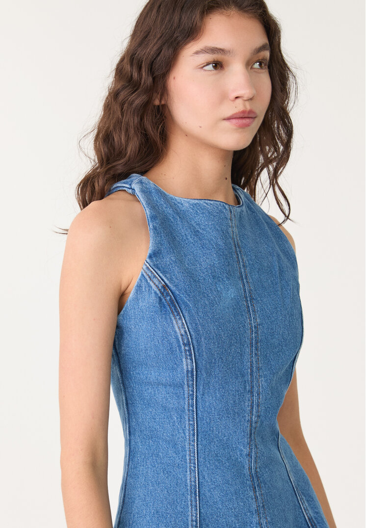 vestido corto denim
