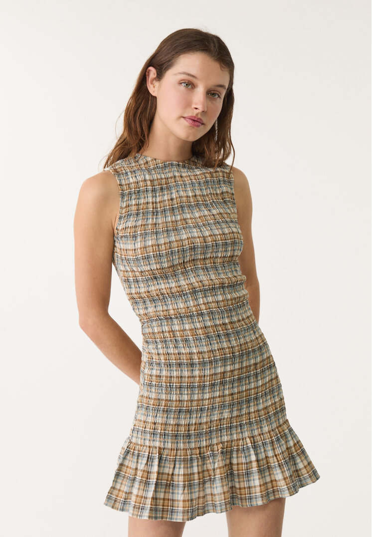 vestido corto cuadros