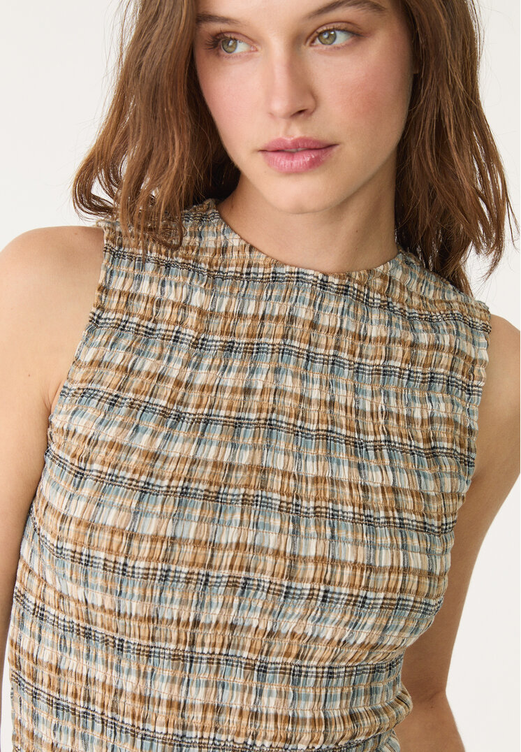 vestido corto cuadros