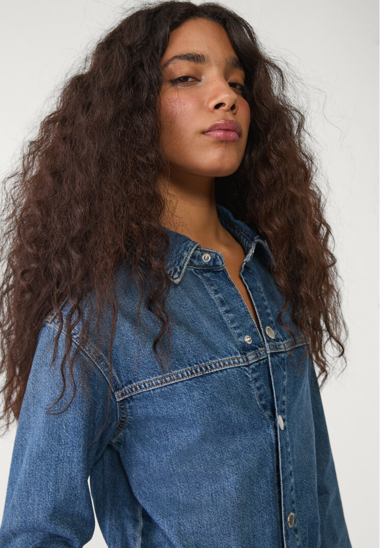 mono denim largo