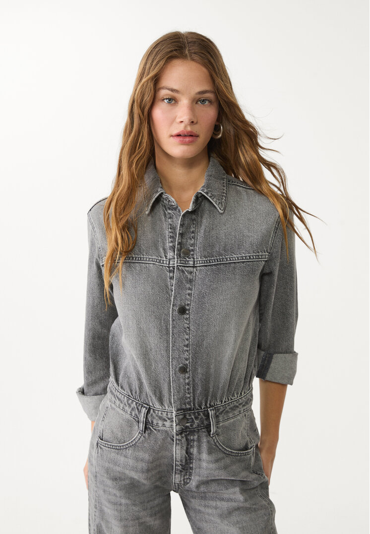mono denim largo