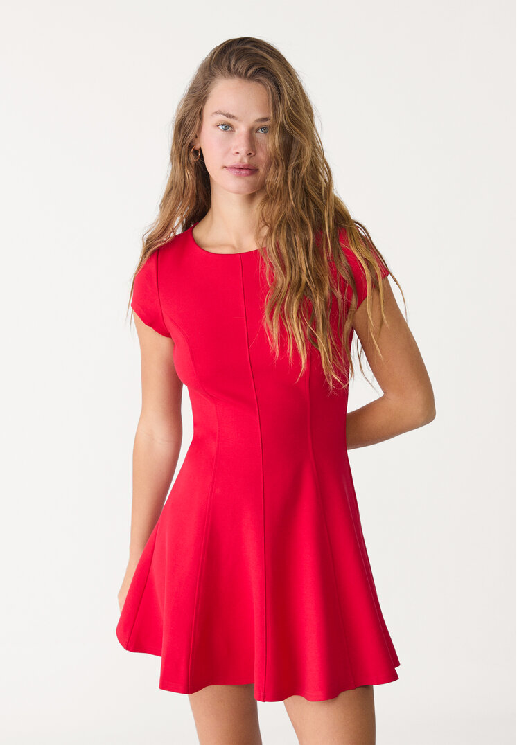 vestido punto roma manga corta