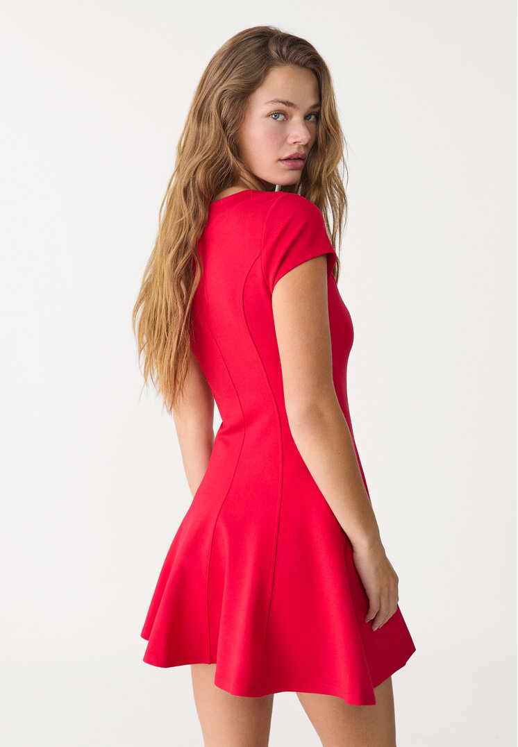 vestido punto roma manga corta