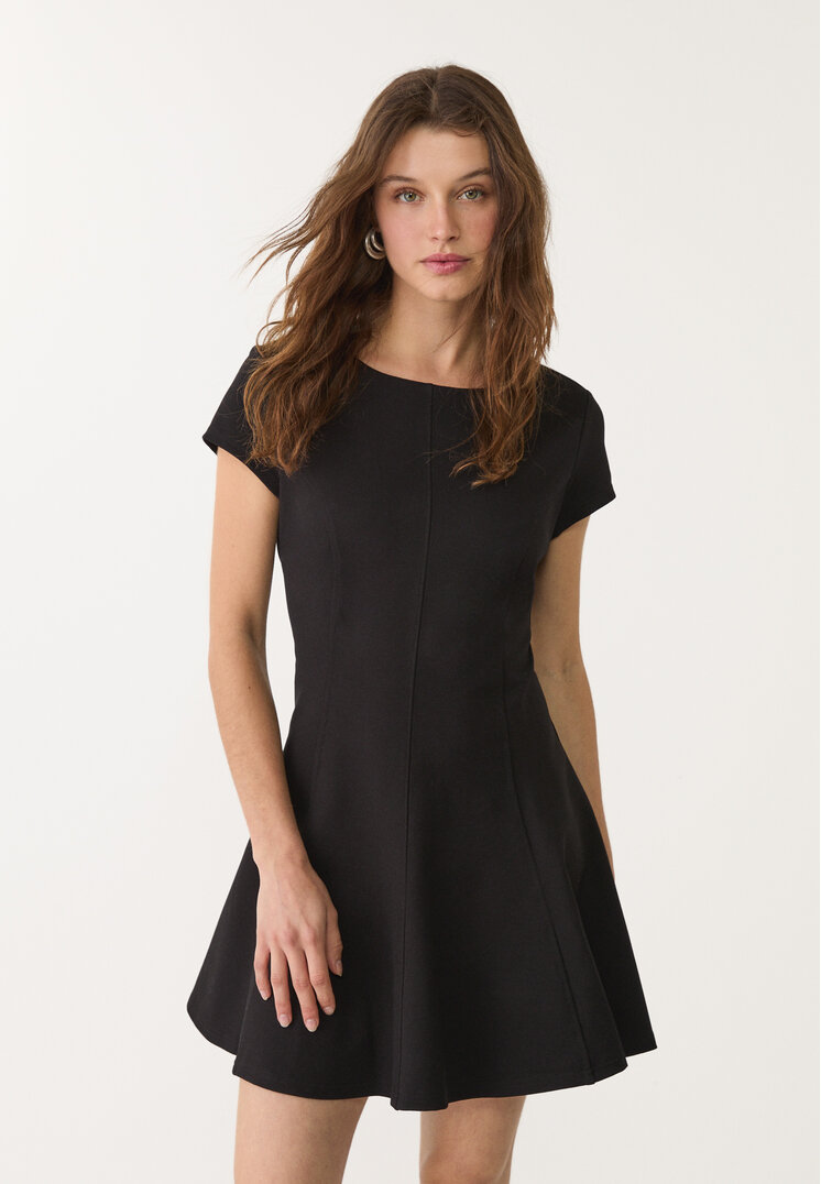 vestido punto roma manga corta