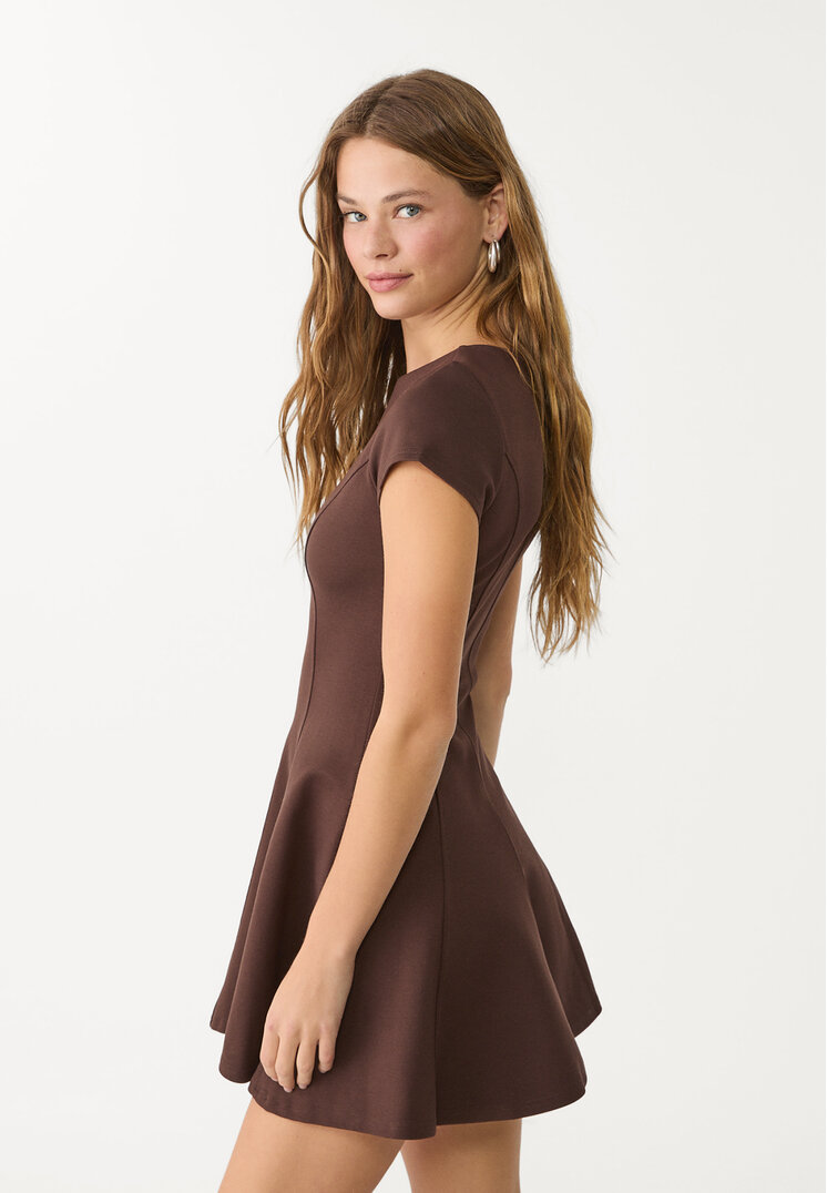 vestido punto roma manga corta