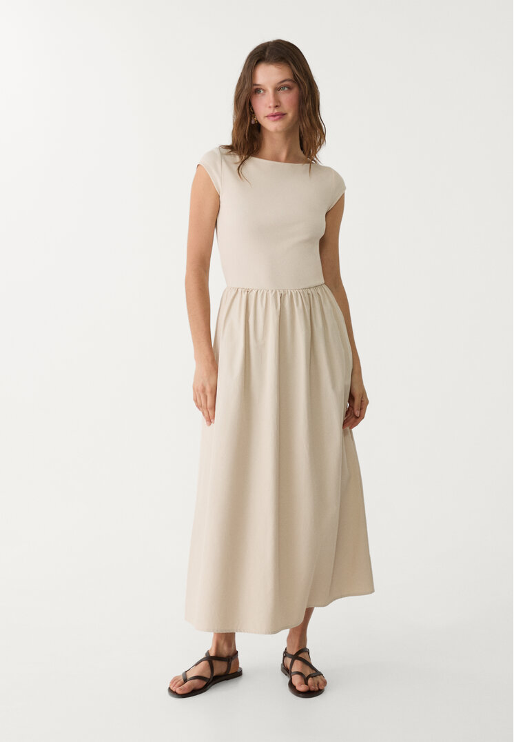vestido midi combinado