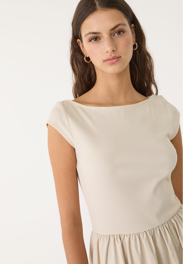 vestido midi combinado