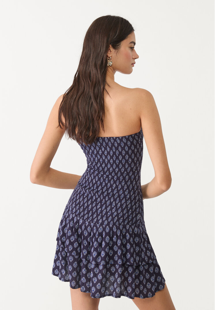 vestido estampado corto volantes