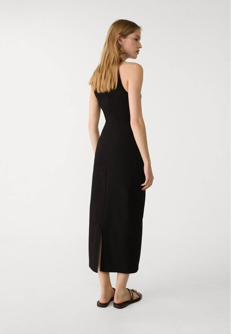 vestido halter midi