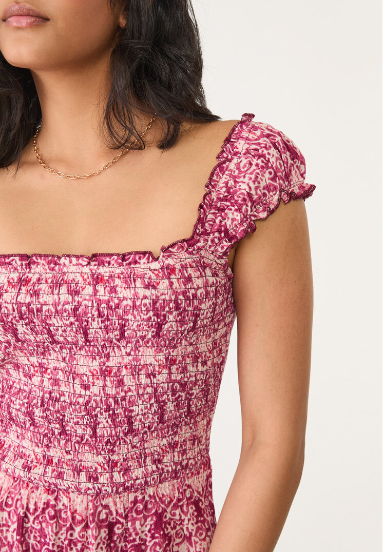 vestido fluido midi estampado