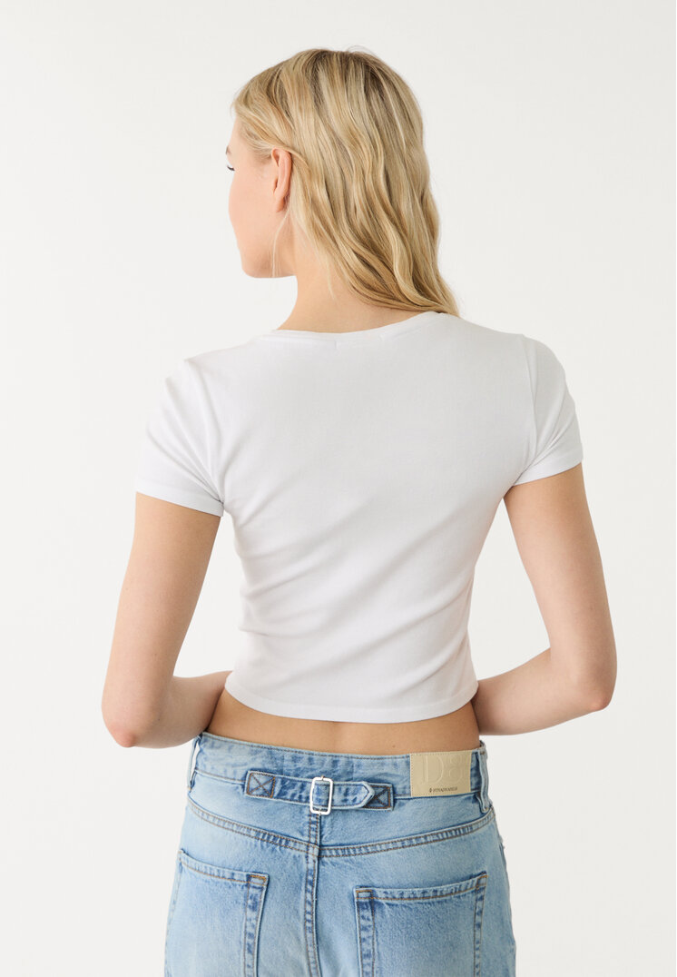 camiseta crop algodon