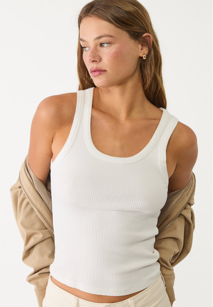 Stradivarius Maiou Reiat Alb Xl