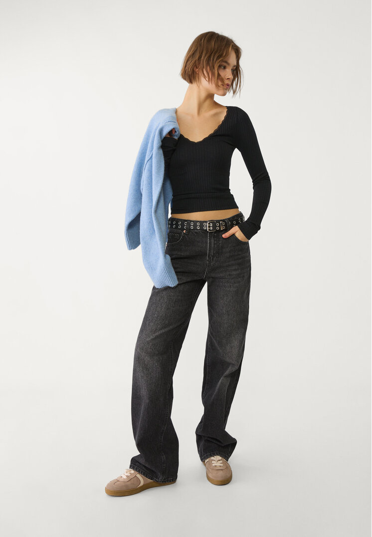 camiseta escote pico seamless