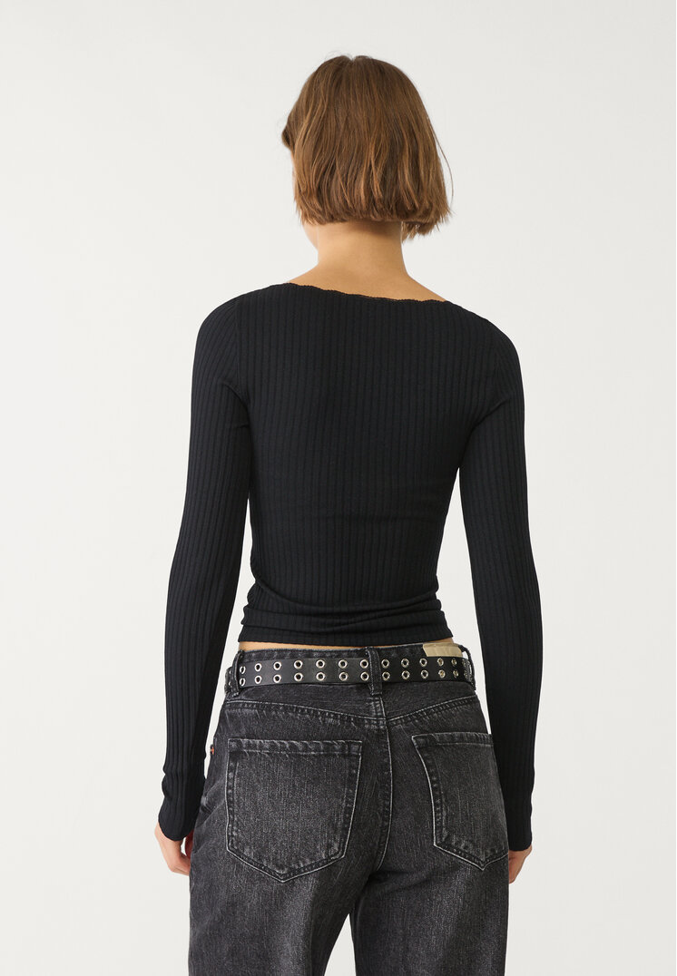 camiseta escote pico seamless